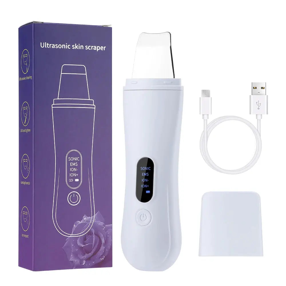Moajaza Ultrasonic Skin Scrubber Spatula Ion Deep Facial Cleaning Device With 4 Modes For Lifting And Peeling Skin Care