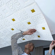 10 Pieces 70x70 CM 3D Brick Foam Wall Panels Waterproof Self Adhesive Ceiling Wallpaper Decoration