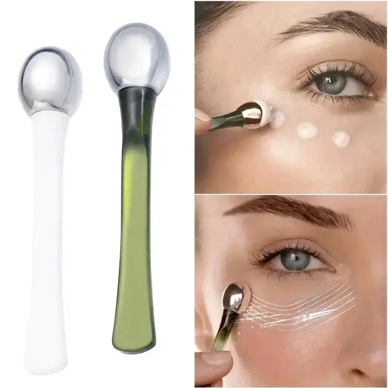 Eye Roller Massage Stick And Eye Cream Applicator Spatula Gold Alloy Facial Tool For Anti Wrinkle Skin Care