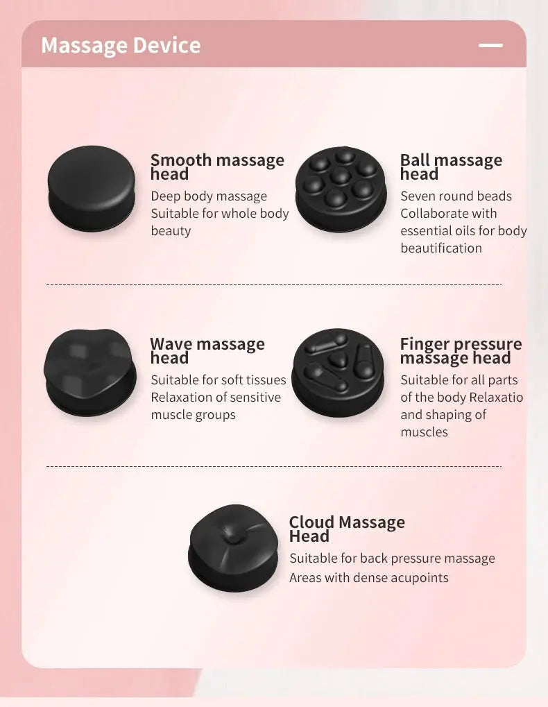 Simples Market 2025 cordless body massager with 5 black massage head attachments