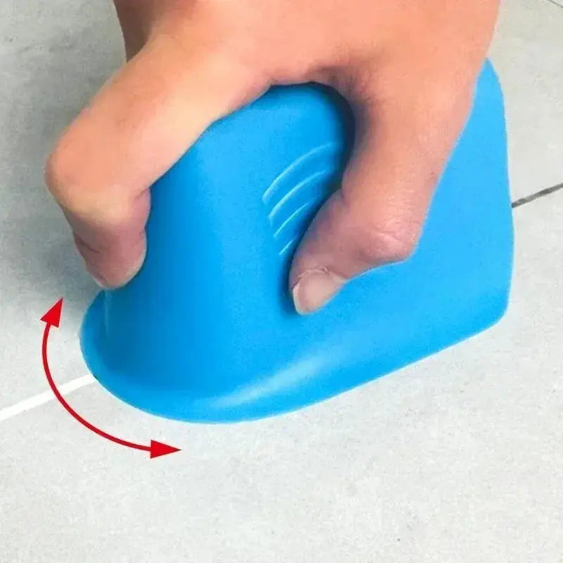 Rubber caulking finisher tool in blue with ergonomic non-slip grip