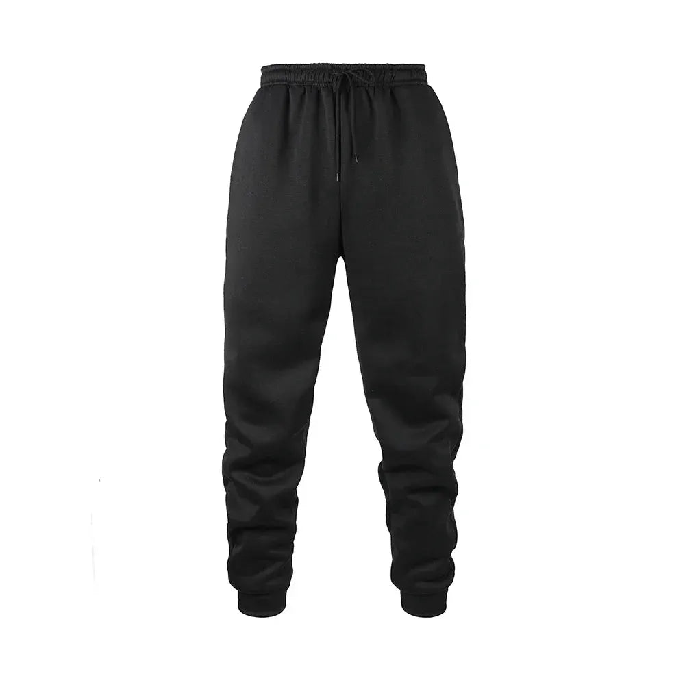 Men's black fleece joggers by Simples Market for autumn/winter workouts