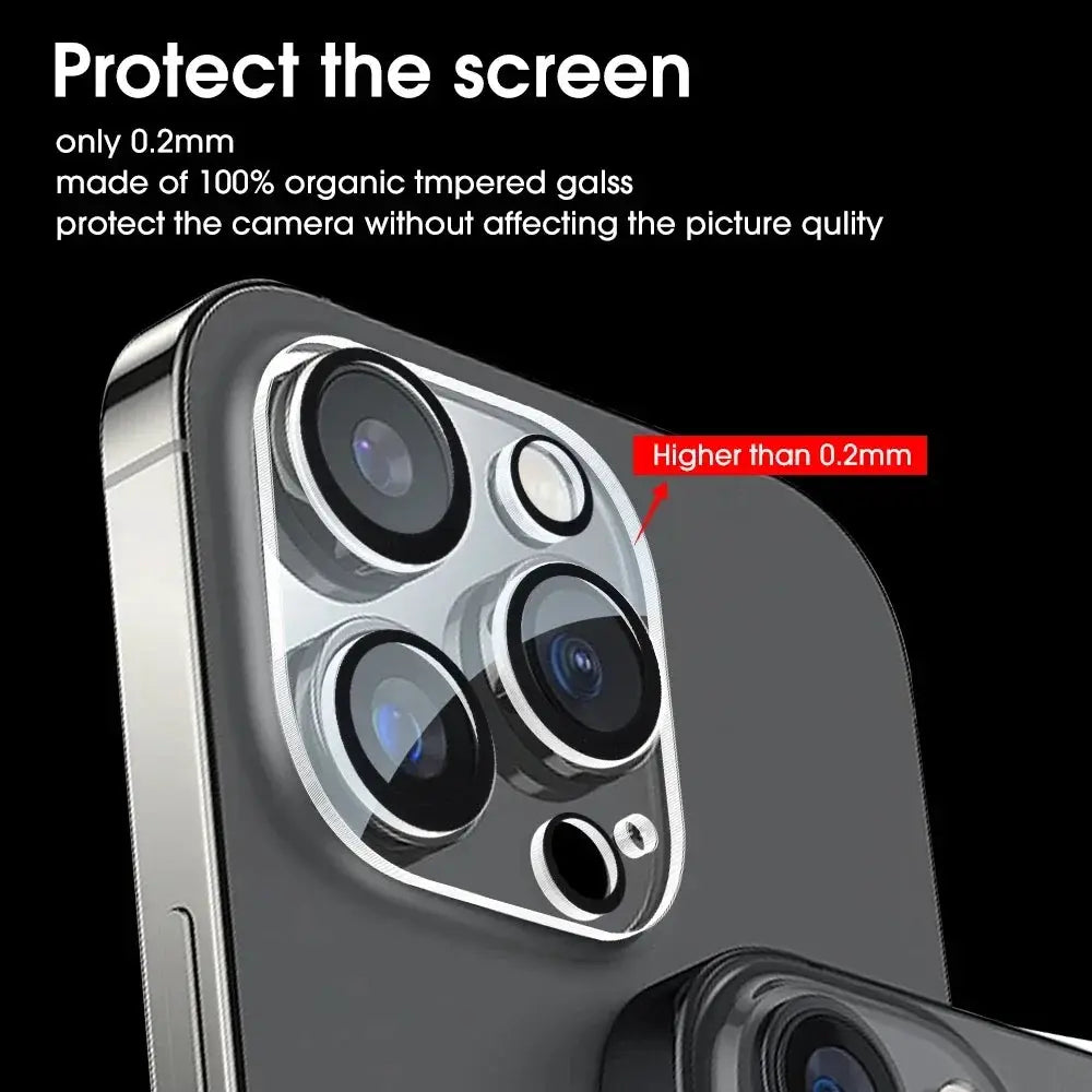 Simples Market camera lens protector tempered glass for iPhone 13–17 Pro/Max, black circular lens cover, 1–5pcs