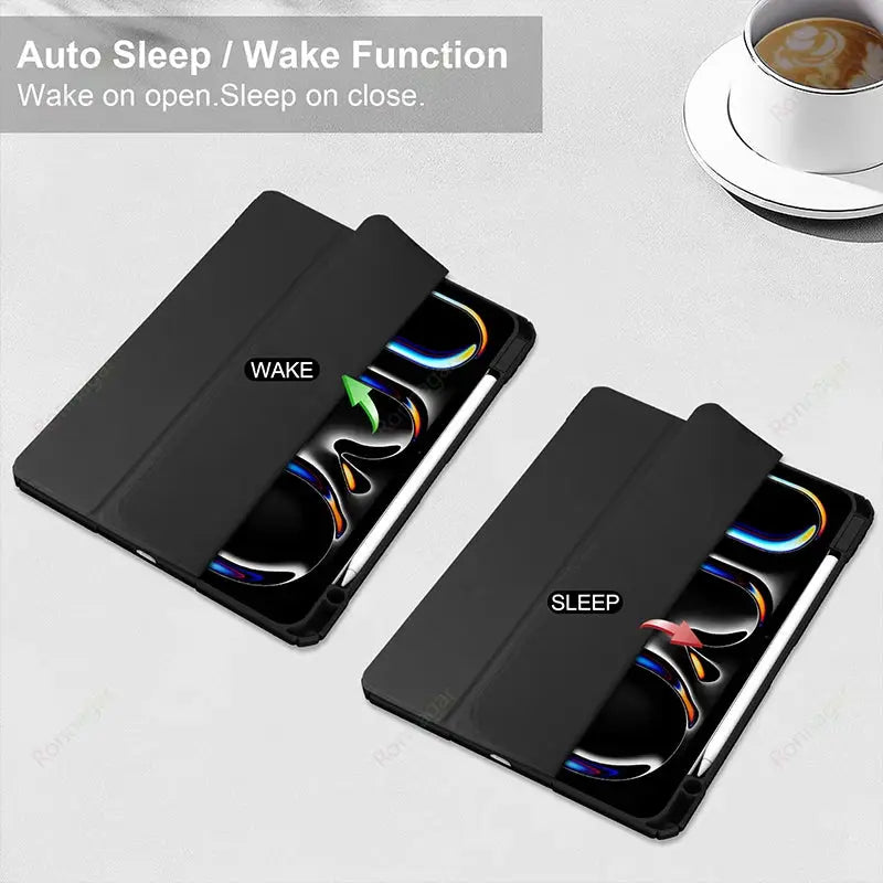 All iPad Models Smart Case With Auto Wake Sleep For Air And Pro Series 2013 Through 2026 Protection Shockproof Dustproof