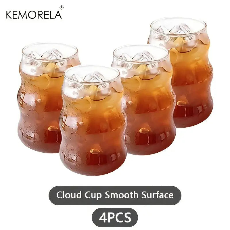 INS Style Glass Cup Set 2 4 6 Pieces Heat Resistant Tumbler Drinkware Transparent For Tea Coffee Milk Water