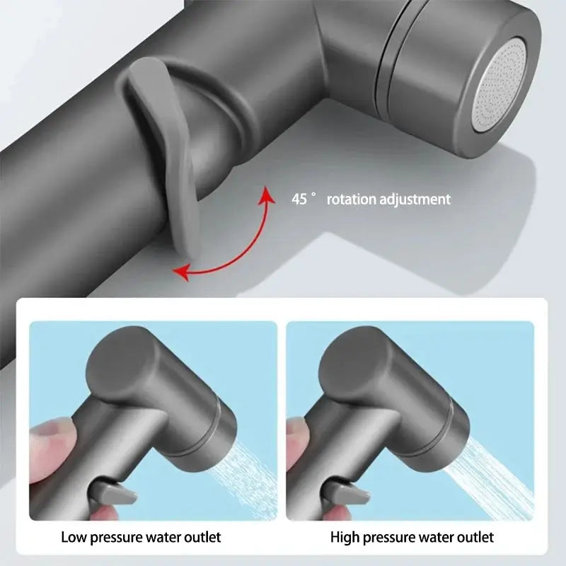 Simples Market bathroom toilet bidet sprayer gun with adjustable 45° rotation and low/high pressure outlets