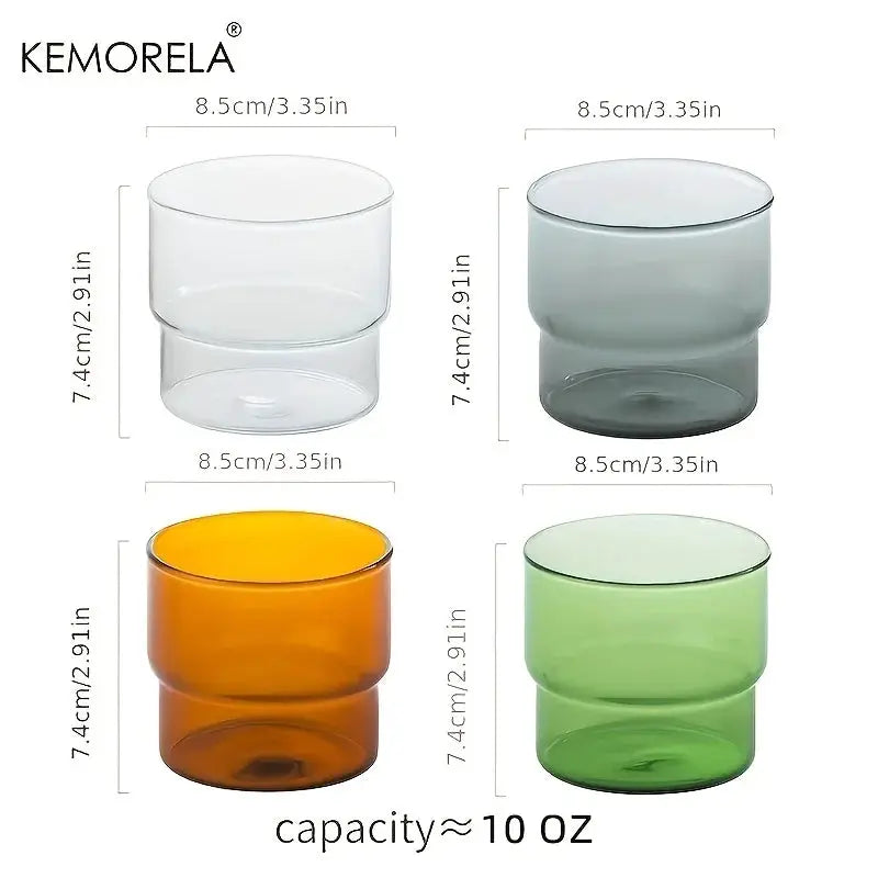 Kemorela 290ml Origami Style Glass Cup Heat Resistant Vintage Drinkware For Coffee Tea Wine Beer And Smoothies