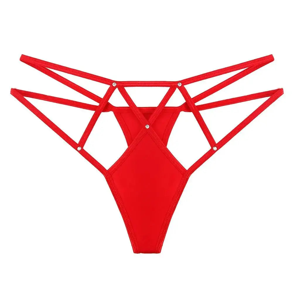 SilkNova Lingerie Elastic Hollow Out Low Waist G Strings Thongs Breathable Nylon Ice Silk All Day Comfort