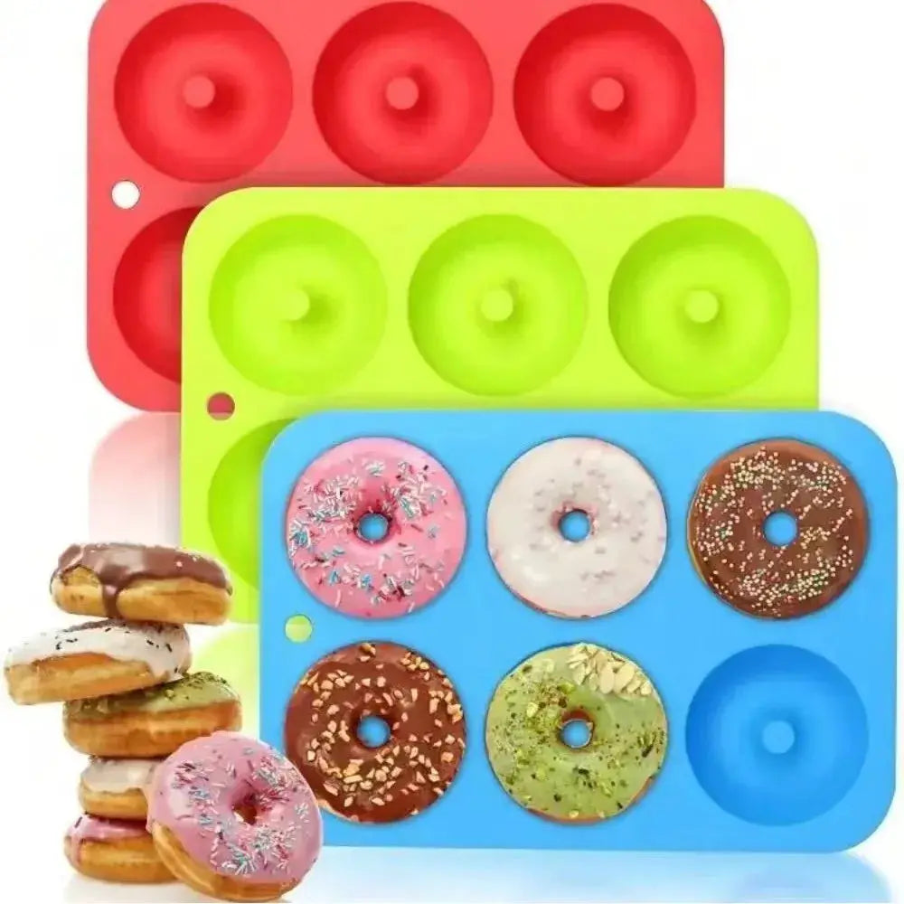 Six Hole Silicone Donut Mold Baking Pan Nonstick Flexible Donut Mold For Donuts Muffins Bagels Desserts DIY Tools
