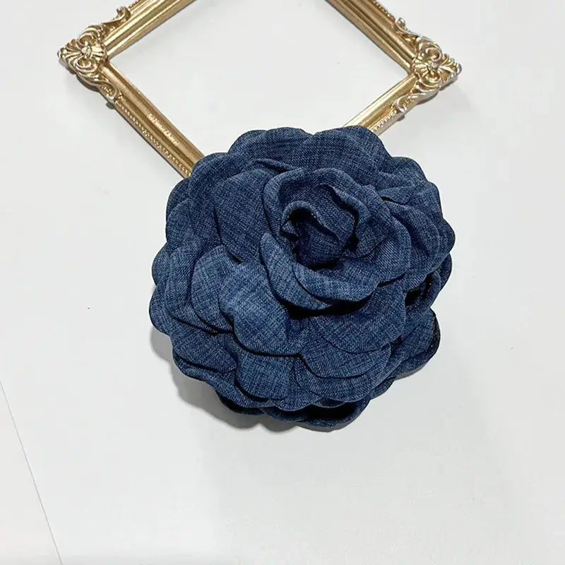 Maison Rose French Fabric Rose Hair Claw Clips Durable Plastic With Delicate Floral Pattern For Women And Girls