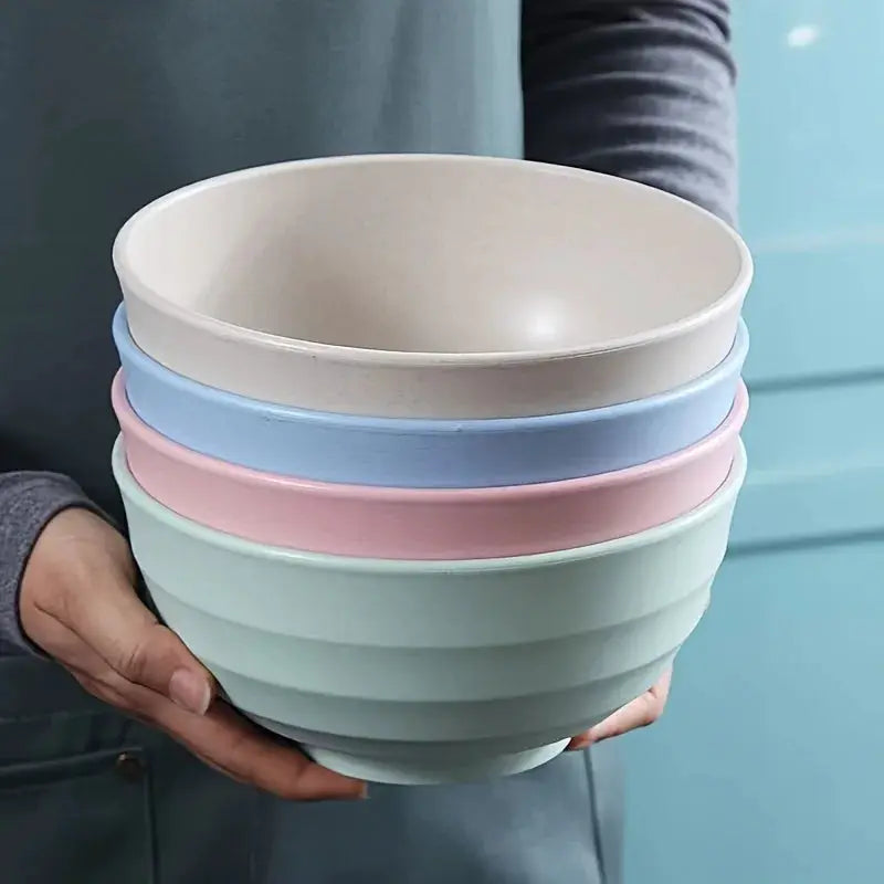 4 Piece Non Fragile Grain Bowl Set 24 Oz PP Plastic Bowls for Soup Rice Grains Microwave and Dishwasher Safe