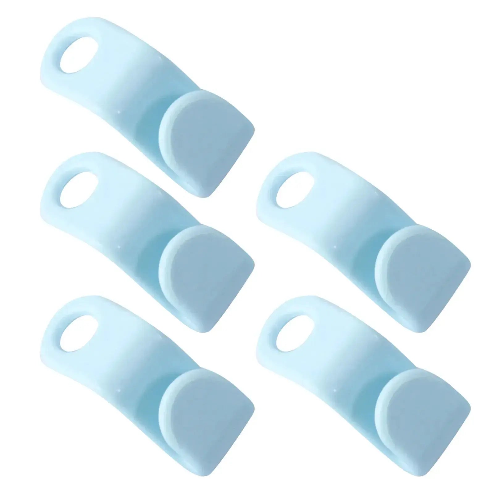 Mini wardrobe hanger connectors, light-blue plastic, set of 5.