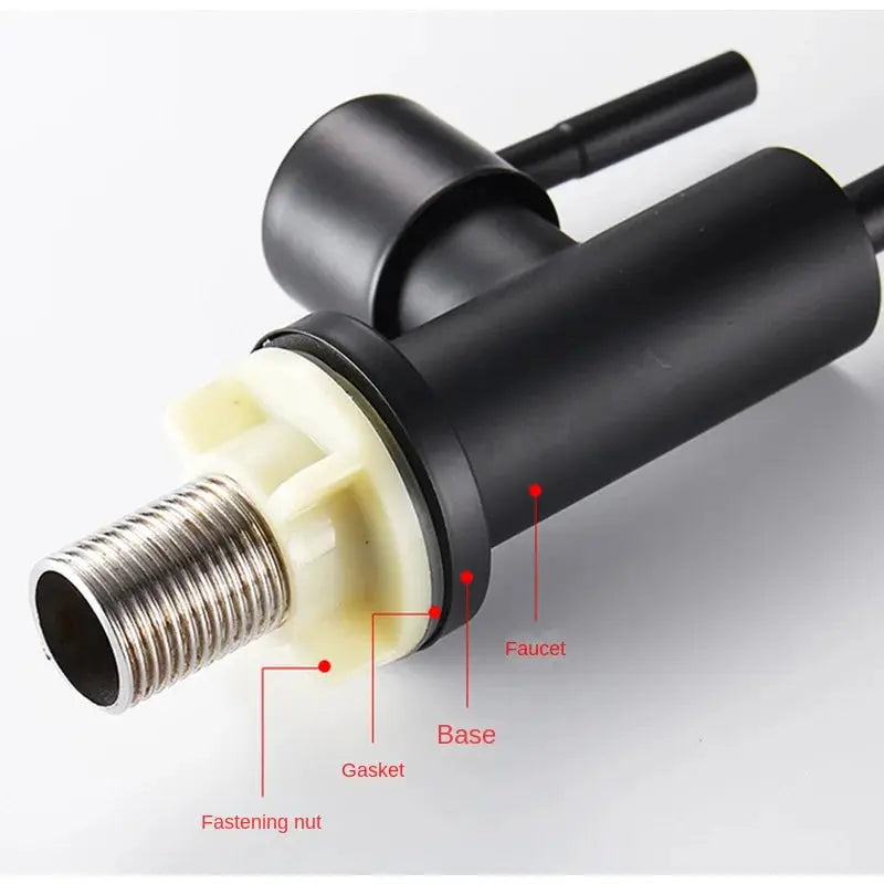 Simples Market 304 stainless steel kitchen water purifier faucet with black housing and stainless threaded inlet