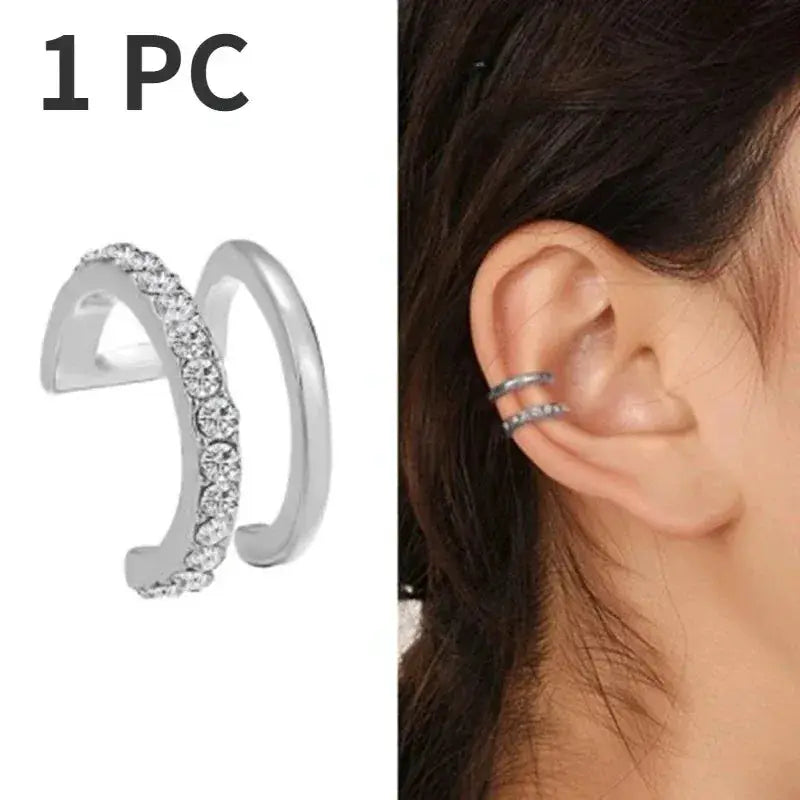 Cute Metal Leaf Earcuff Clip On Earring For Women And Girls No Piercing Cartilage Earring