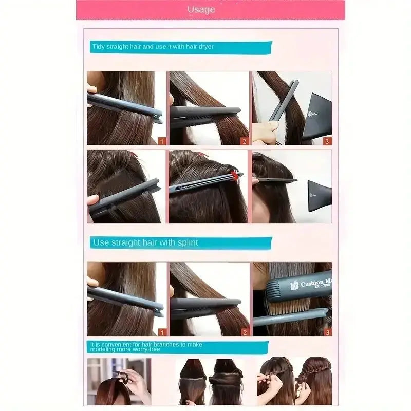 V Comb Hair Straightening Finishing Tool For Quick Style Touch Ups Sustainable Wheat Straw Clip For Wigs