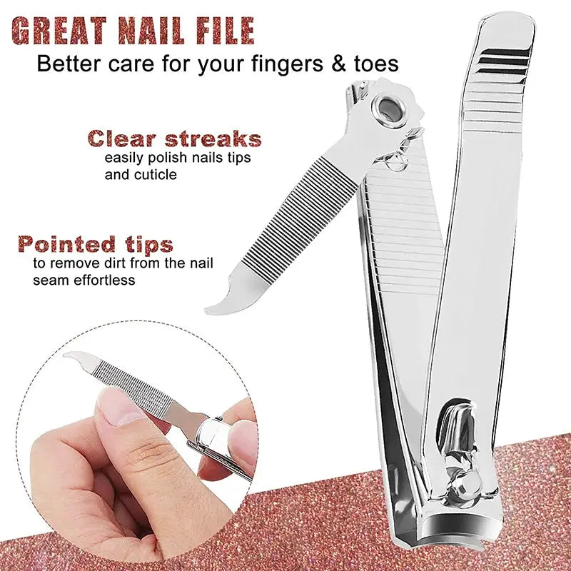 Splash Resistant Nail Clippers Stainless Steel For Hard Nails Durable Wide Jaw Grooming Tool