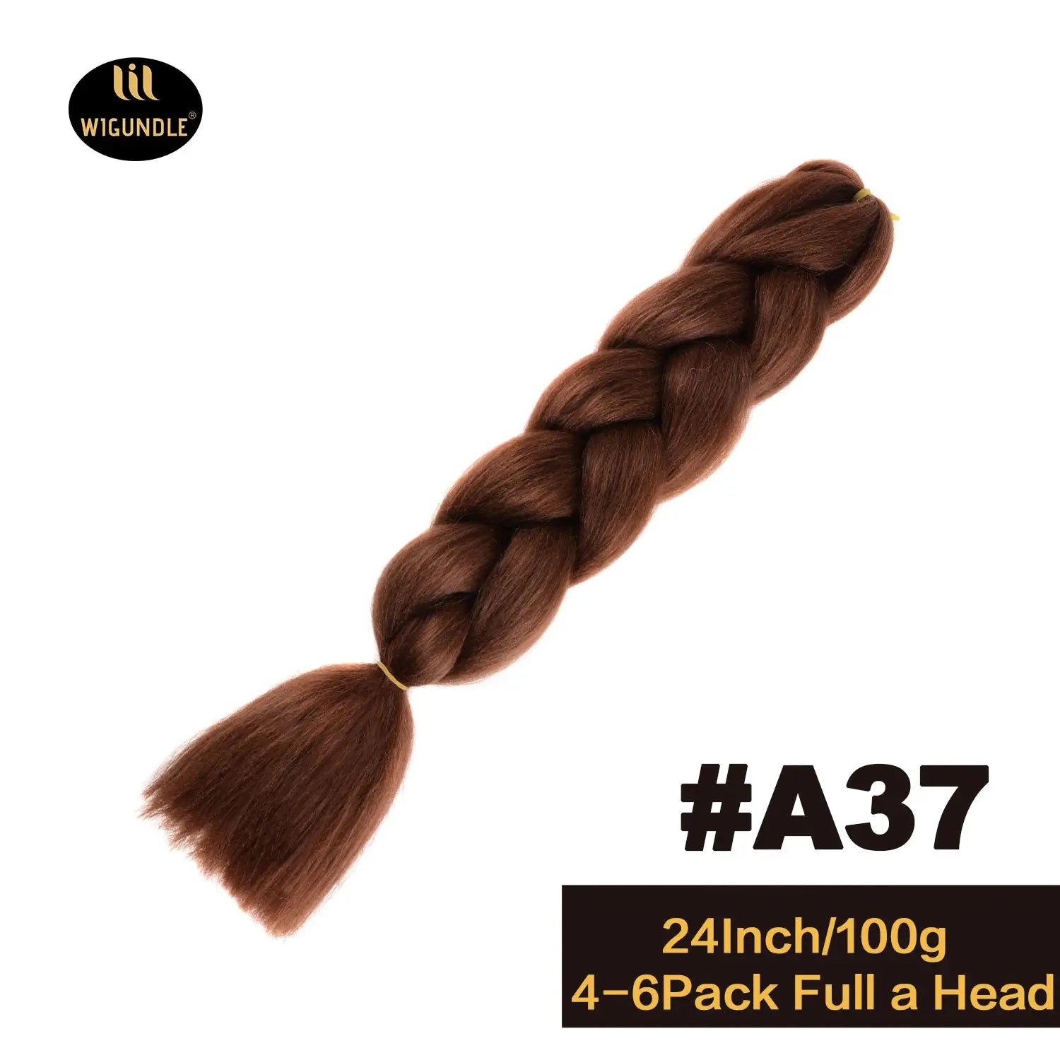 Long 24in jumbo braid hair extension in brown Afro-ombre Kanekalon; Wigundle logo visible, Simples Market