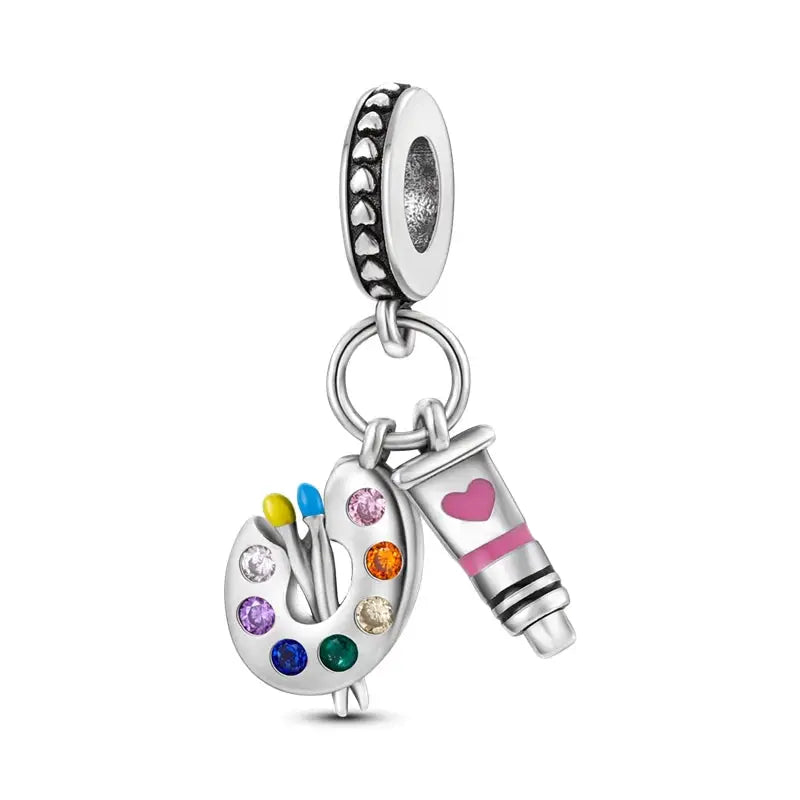 925 Silver Charms Beads for Pandora Style Bracelets Women Animal Charms in Blue Red Green Pink Yellow Gift