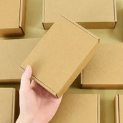 Brown kraft paper gift box set; 5-piece multi-size boxes for wedding gifts and packaging