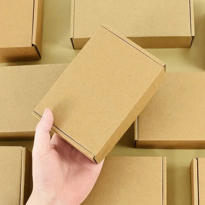 Brown Kraft Paper Gift Boxes Set 5 Piece For Handmade Soap Wedding Favors Christmas Biscuits Candies Packaging