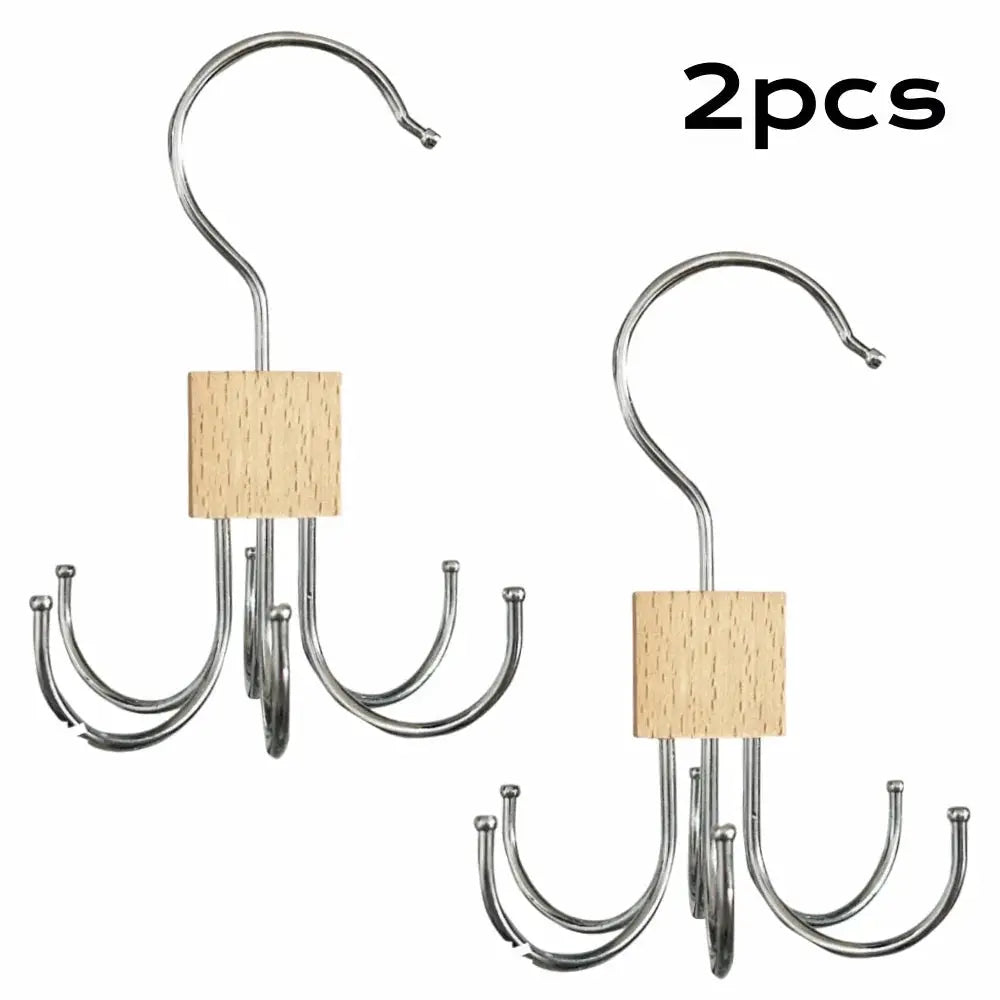 360 Degree Rotating Hanger Hook Claw Organizer For Belts And Ties
