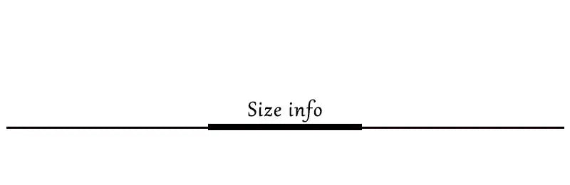 Sports bra size info header with decorative divider lines