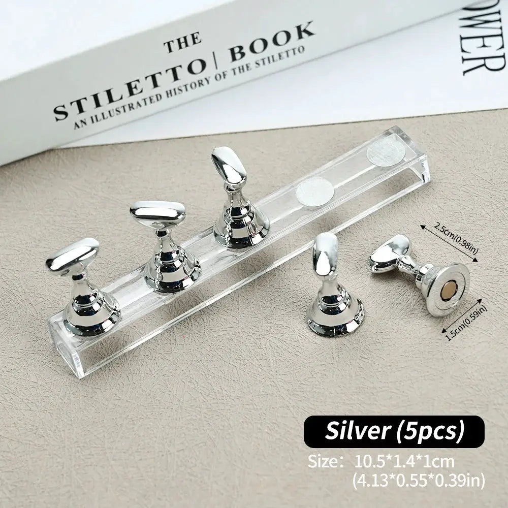 Aurora Nails Transparent Magnetic Nail Stand For Acrylic False Nails Holder For Training And Display