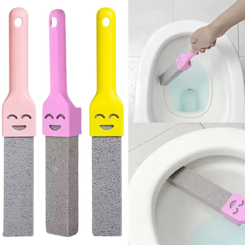 Simples Market set of 3 natural pumice stone toilet brushes with pink, purple and yellow handles