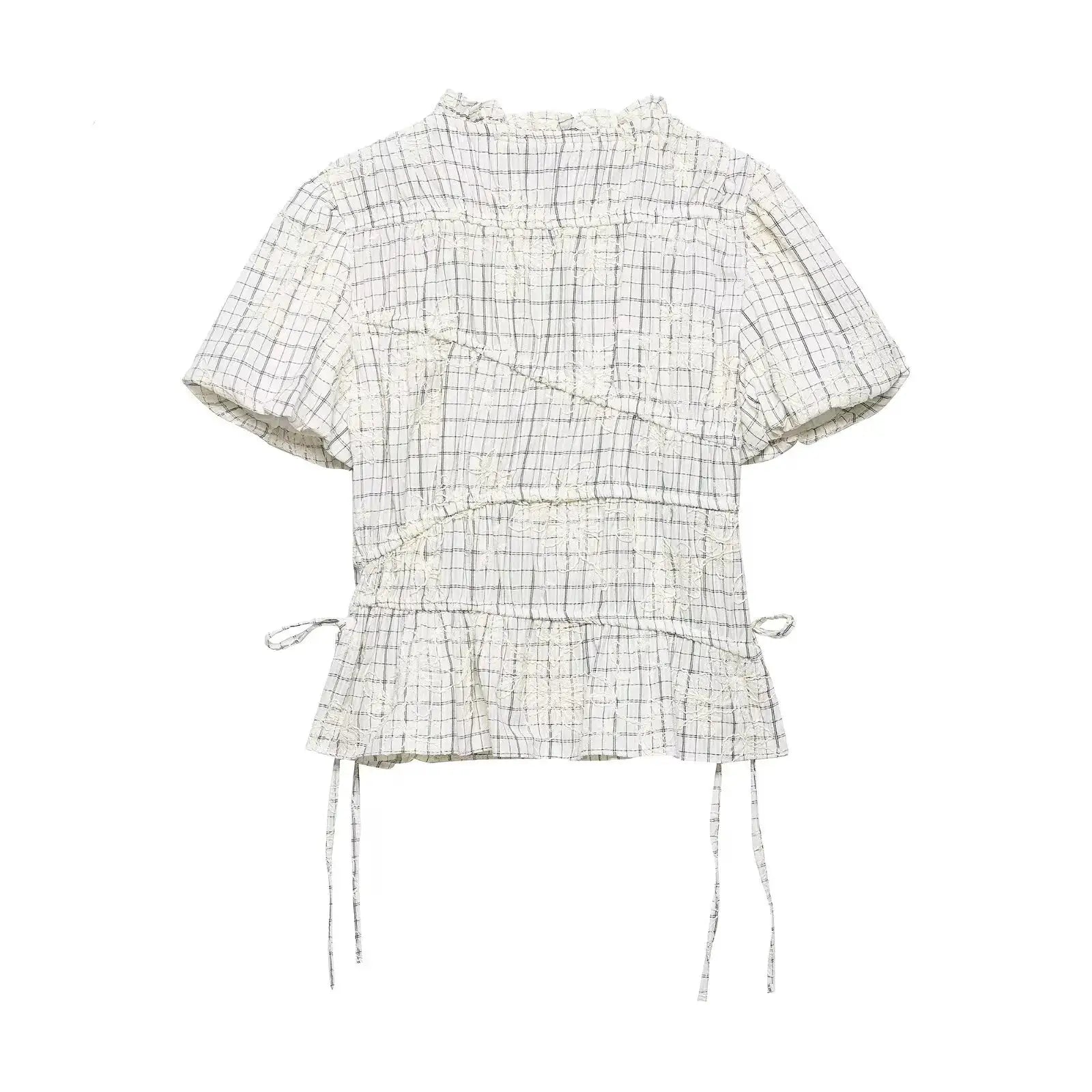 TFAFXY 2026 Summer Bow Plaid Embroidered Blouse And Midi Skirt Set Y2K