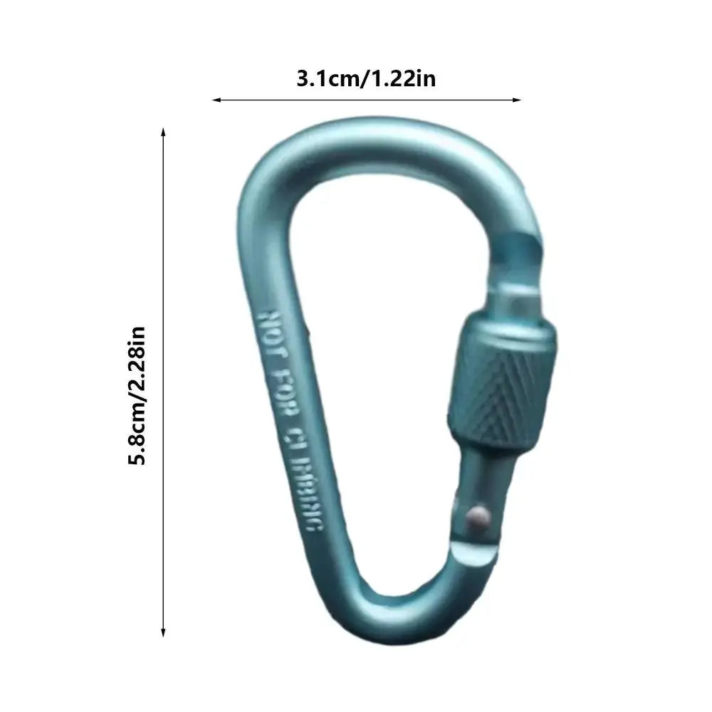 Carabiner by Simples Market, aluminum alloy blue D-shaped with locking gate keychain