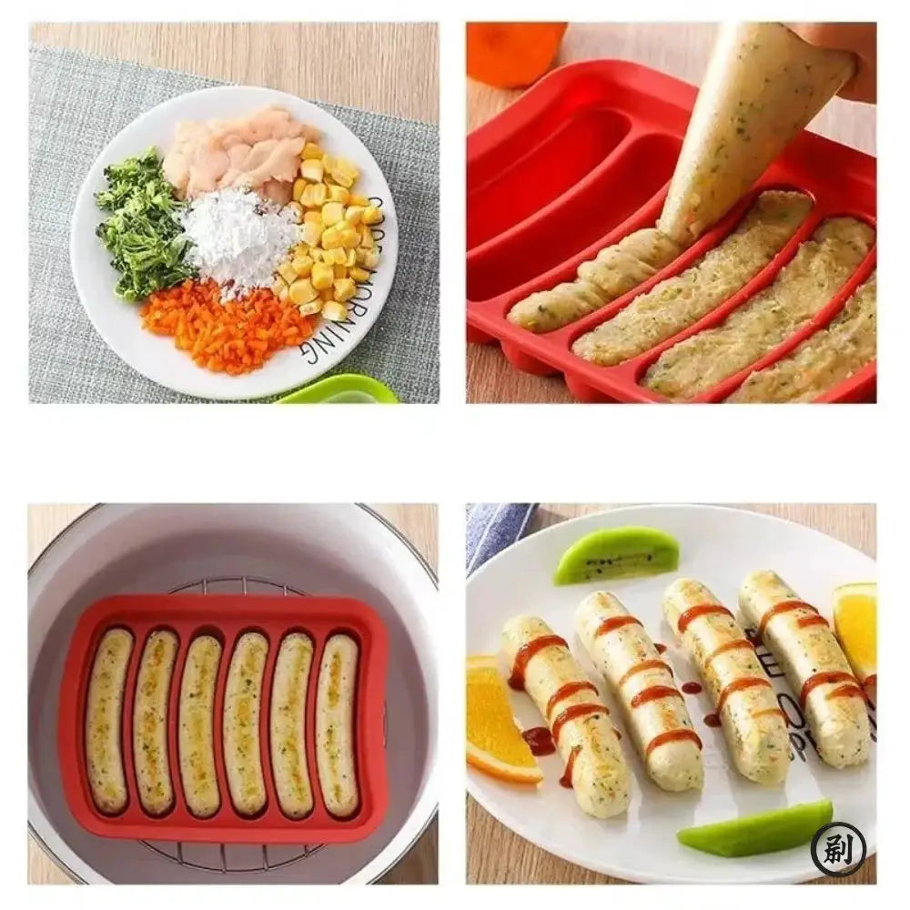 DIY Food Grade Silicone Sausage Mold for Home Use, Baby Food Supplements, Hot Dogs, Ham, Sausage Baking Mold
