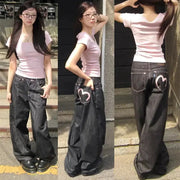 Y2K Wide Leg Denim Jeans Women Baggy Grunge Harajuku Punk Winter