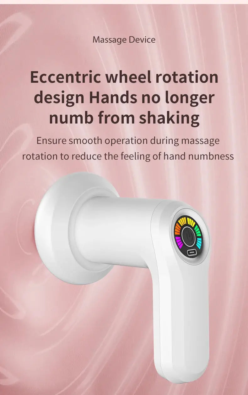 Cordless handheld electric body massager with circular multicolor dial for neck, back and shoulders by Simples Market