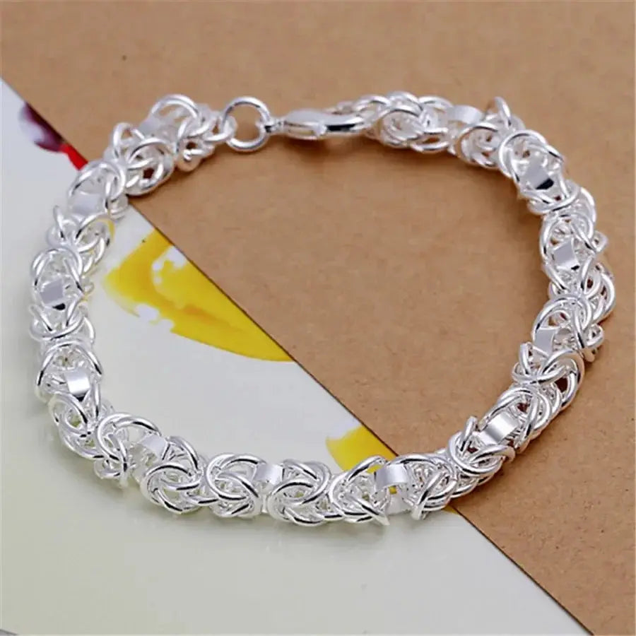925 Sterling Silver Fine Chain Bracelet For Women And Men With Charms Wedding Gift Fashion Jewelry