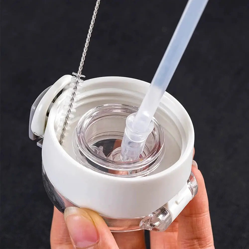 Simples Market Drinking Straw Cleaning Brush Kit; reusable nylon and stainless steel long brushes for baby bottles.