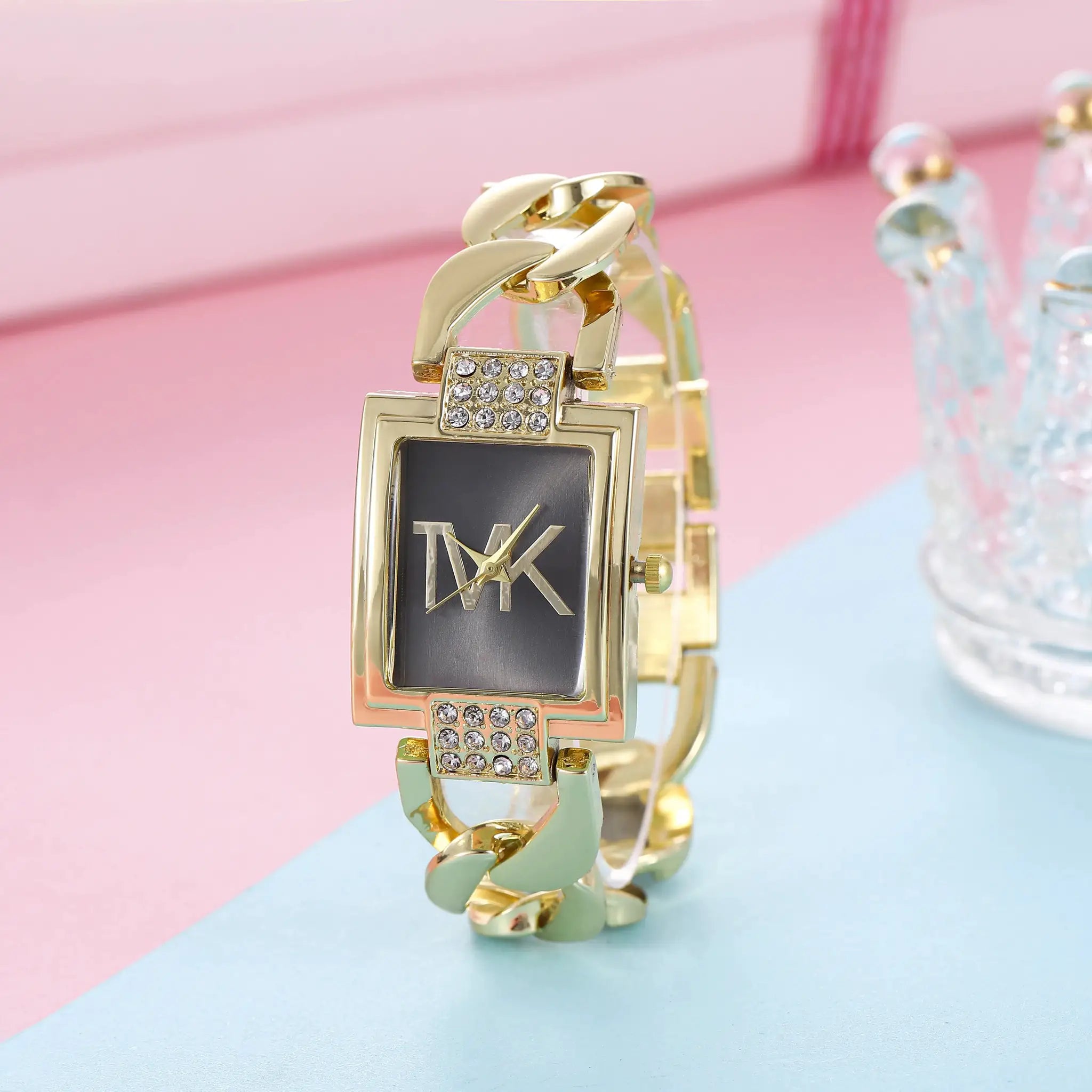 Luxury Brand Womens Square Quartz Watch With Metal Strap Elegant Minimalist Design For Women