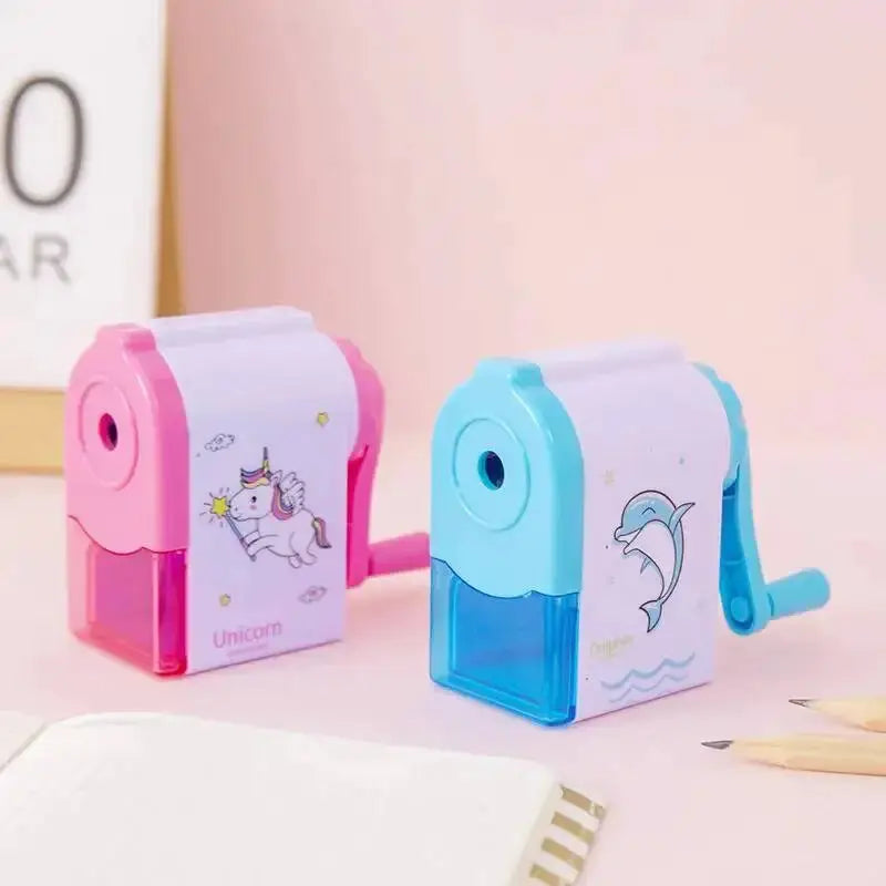 Unicorn and dolphin mechanical pencil sharpeners, 2-pack in pink and blue, by Simples Market