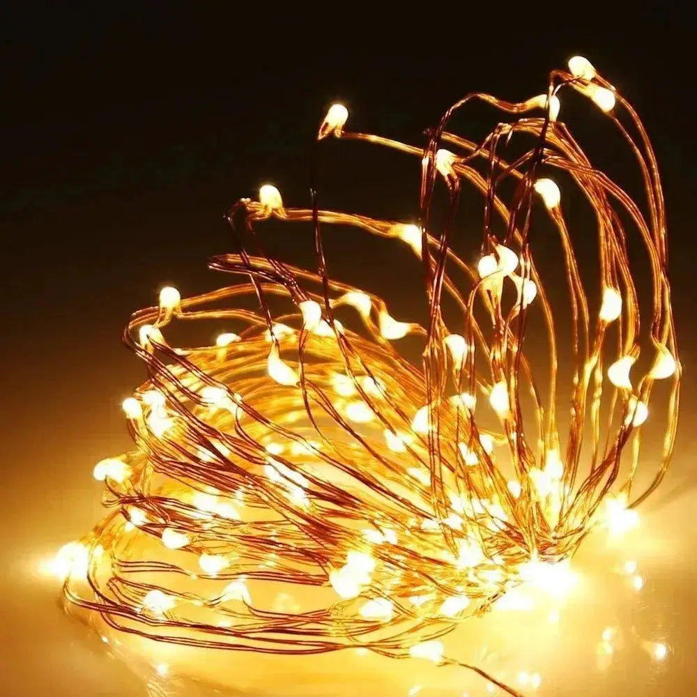 USB LED Fairy Lights Copper Wire String 20m 200 LEDs Outdoor Garland For Christmas Tree Wedding Party Decoration