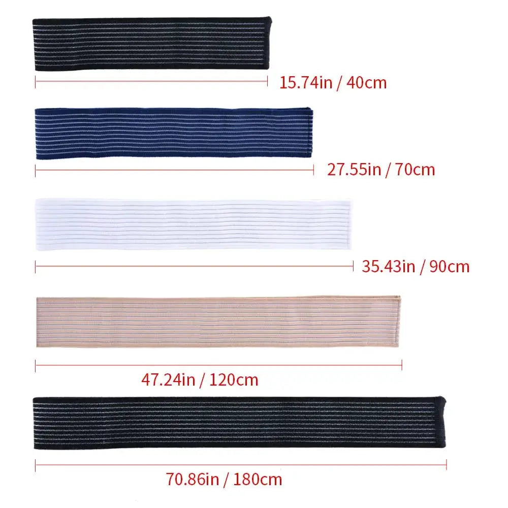 Simples Market kinesiology tape set, 5 lengths from 40–180 cm, high-elasticity compression bands in black, blue, white, beige.