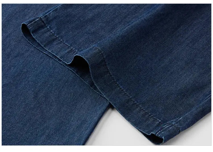 Semir Elastic Waist Denim Pants Women Draped Fit Wide Leg Trousers