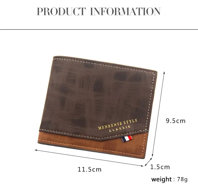 Simples Market men's brown frosted leather wallet with tan bottom, slim cardholder