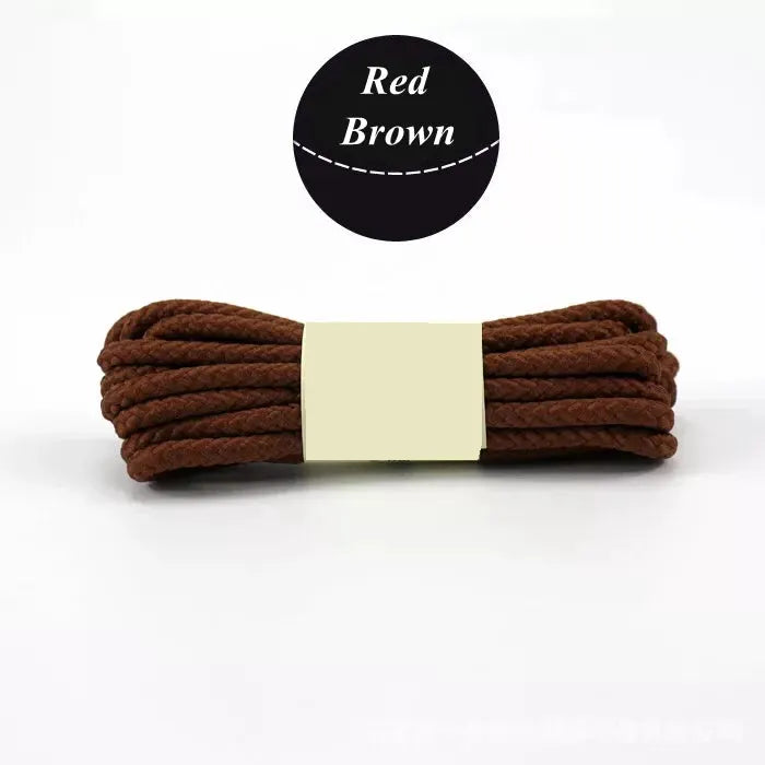 Brown round outdoor shoelaces, 1 pair for sneakers and hiking boots.