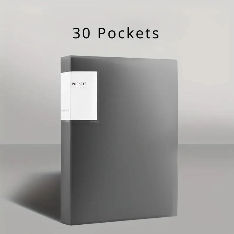 Data Book A4 transparent insert folder with 30 pockets, Simples Market large-capacity office storage folder
