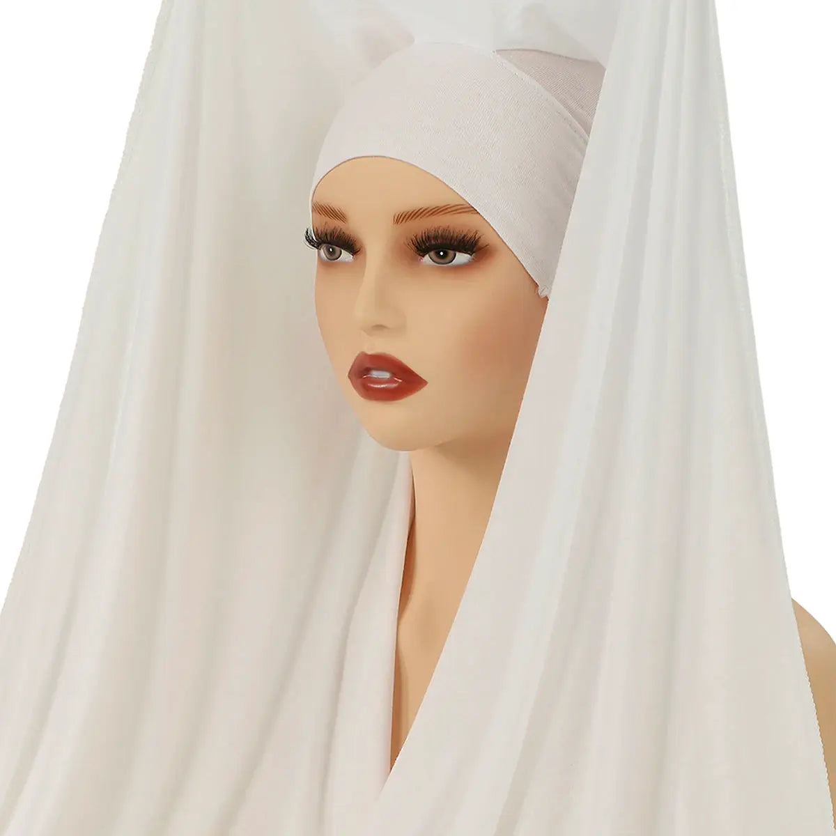 NovaVibe Instant Chiffon Hijab Magnetic Buckle Solid Color Muslim Scarf Effortless Wear