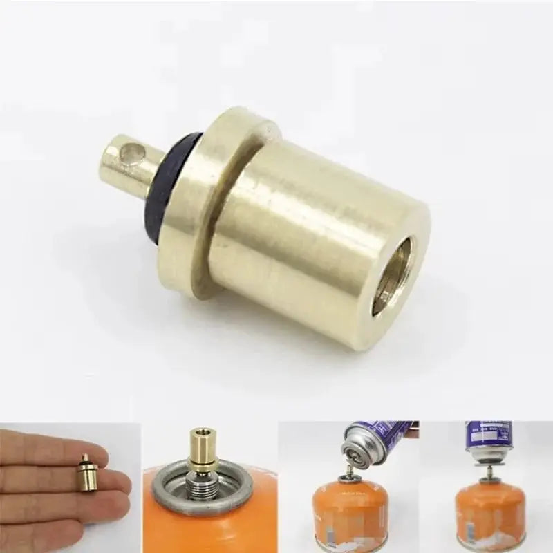 Simples Market brass outdoor camping gas refill adapter for butane canisters with spare O-rings