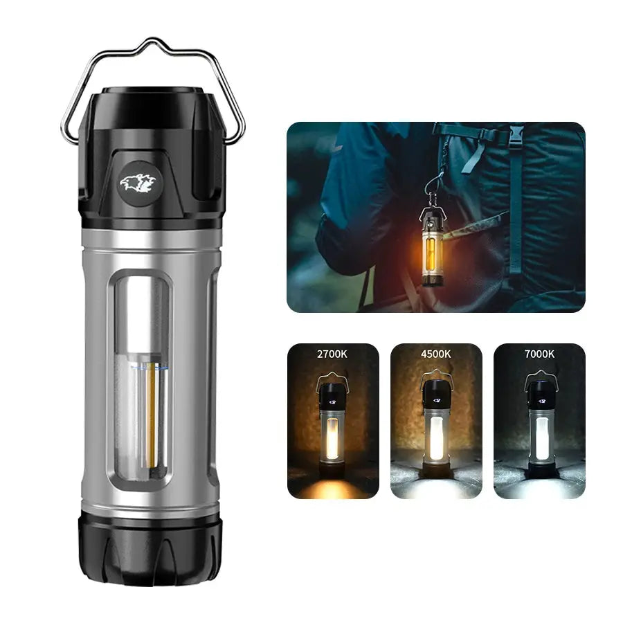 Heinast Camping Light Lightweight Handheld Torch 5 Lighting Modes Rechargeable Tent Lamp For Patio Climbing 8 Filaments