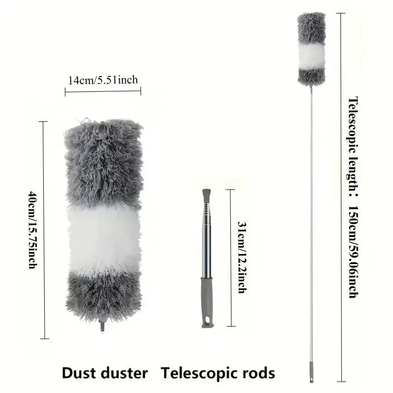 Simples Market duster kit with 2 telescopic rods and washable microfiber brush; extends to 150 cm