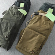 Waterproof windproof fleece-lined outdoor pants for men, straight-leg cargo trousers with multiple pockets, 2 colorways