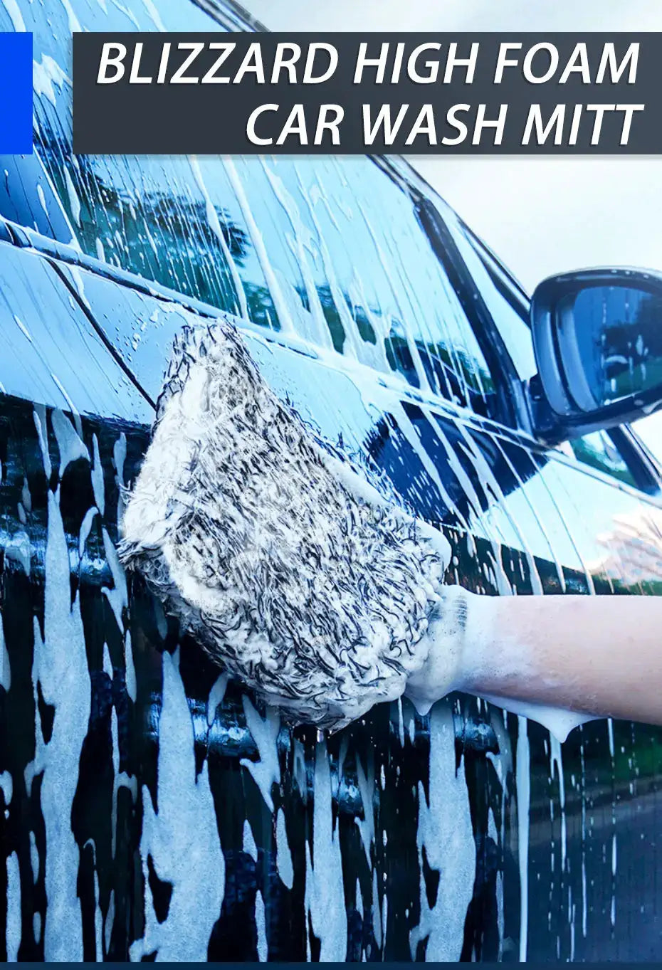 SEAMETAL plush car wash mitt with non-slip handle for Simples Market, white fluffy mitt for car cleaning