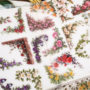 30 Pcs Flowers Corner Stickers PET Sticker Set DIY Diary Decoration Scrapbooking Junk Journal